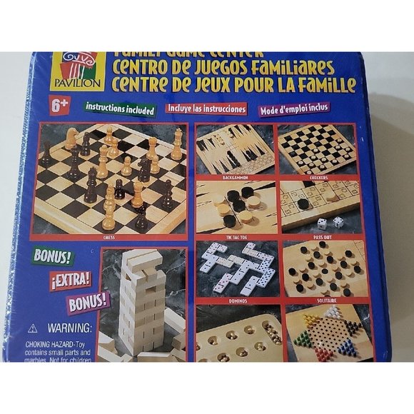 Pavilion Family Game Center Checkers Chess Backgammon Dominoes Tic Tac Toe ... - Picture 2 of 10